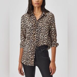 EQUIPMENT 100% Silk Shirt in Natural Leopard Print